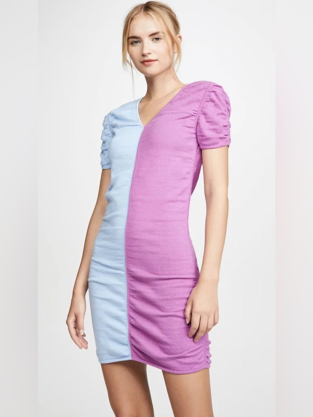 Victor Glemaud Short Sleeve Combo Mini Dress X Small